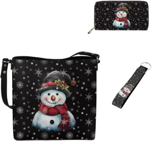 3Pcs Tote Bags Set Saddle Bags Satchel Bags for Women Wristlet Purses for Women Key Holder