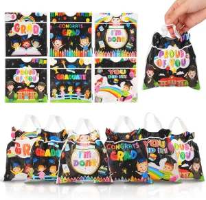 60 Pcs Kindergarten Graduation Bags Plastic Preschool Grad Gifts Bulk Small Prek Graduation Candy Treat Goodie Bags with Handles for Congrats Grad Birthday Party Favors Supplies