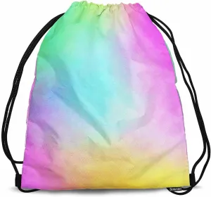 Abstract Pastel Background Drawstring Bag 14x16.9 Inch Colorful Powder Clouds Gym bag Stroage Small Exercise Accessiors Water Bottle Change of Clothes Shoes