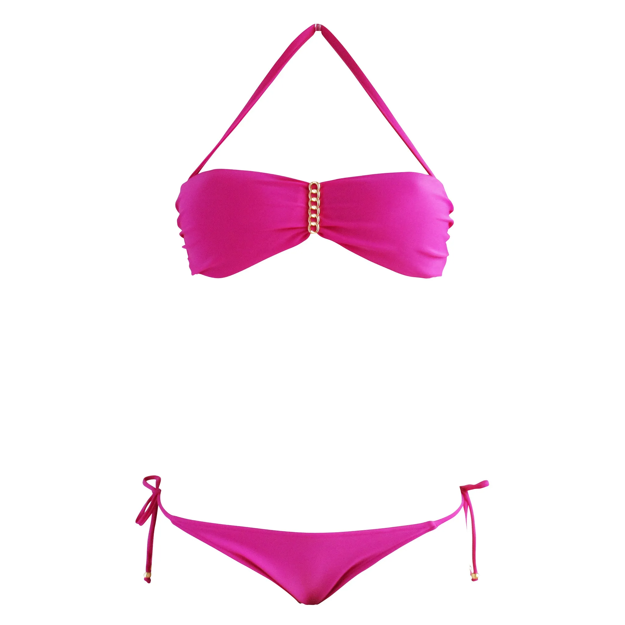 Agua Doce Fuschia PInk Lucy Bandeau Bikini