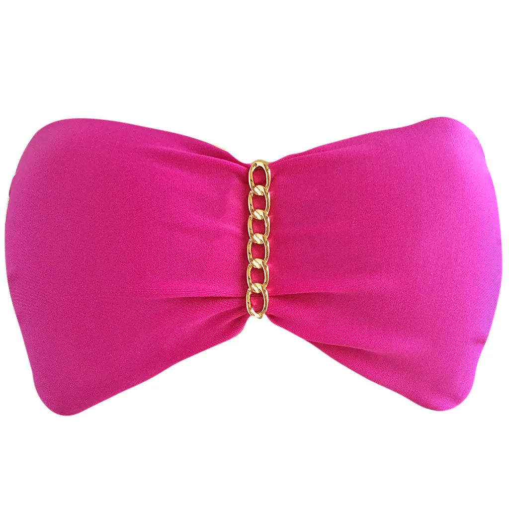 Agua Doce Fuschia PInk Lucy Bandeau Bikini