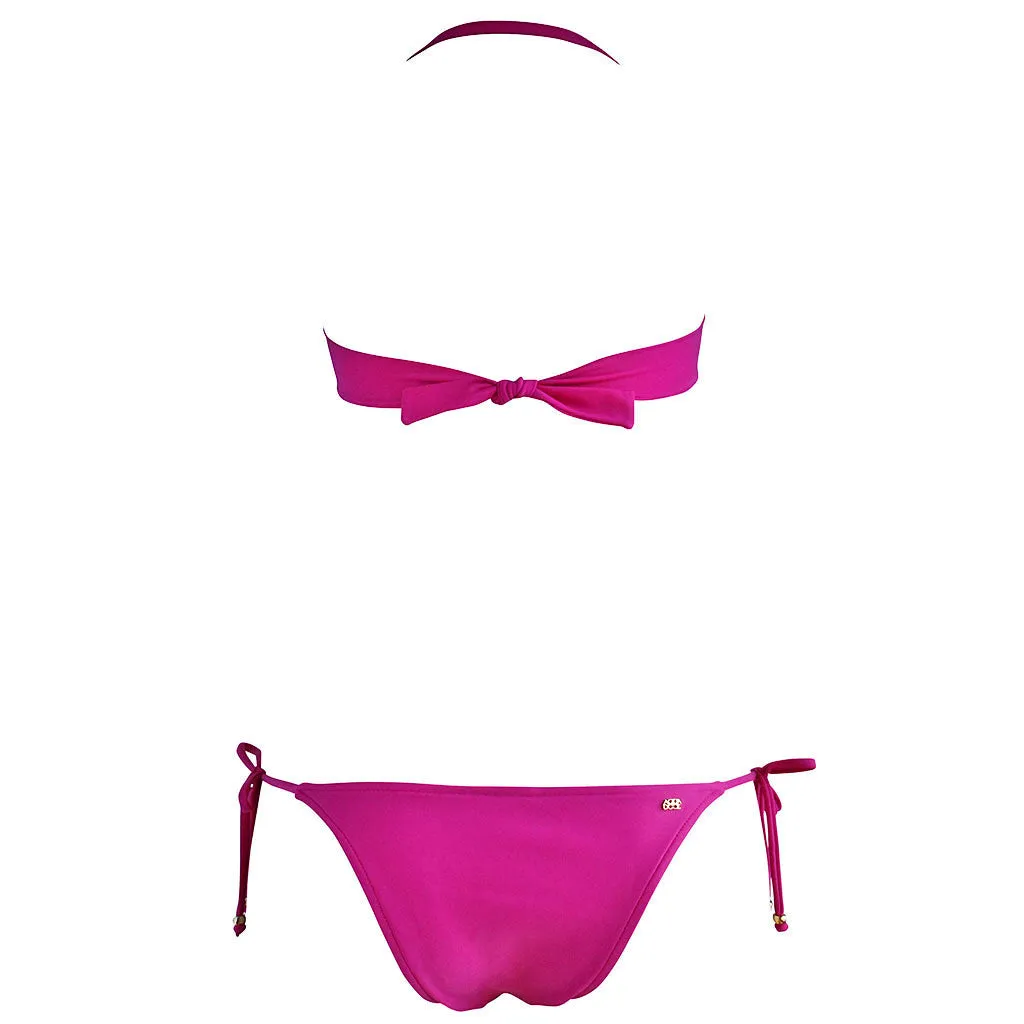Agua Doce Fuschia PInk Lucy Bandeau Bikini