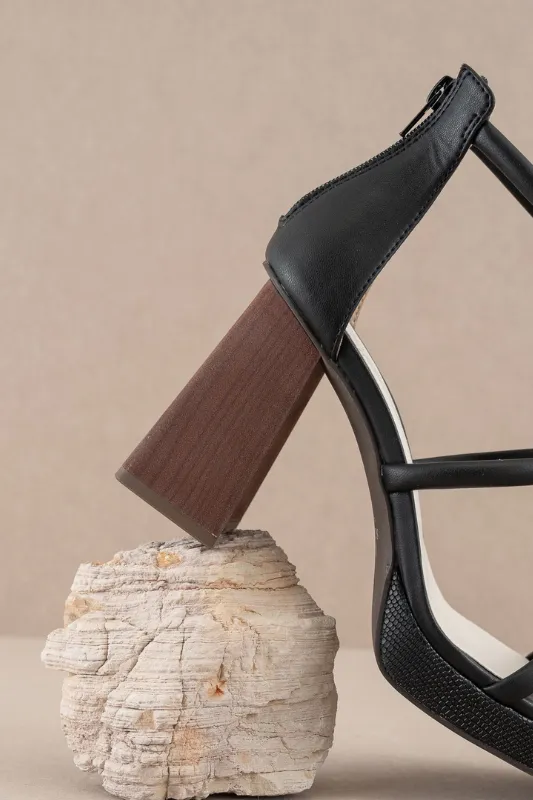 Aisa Platform Heels - Black