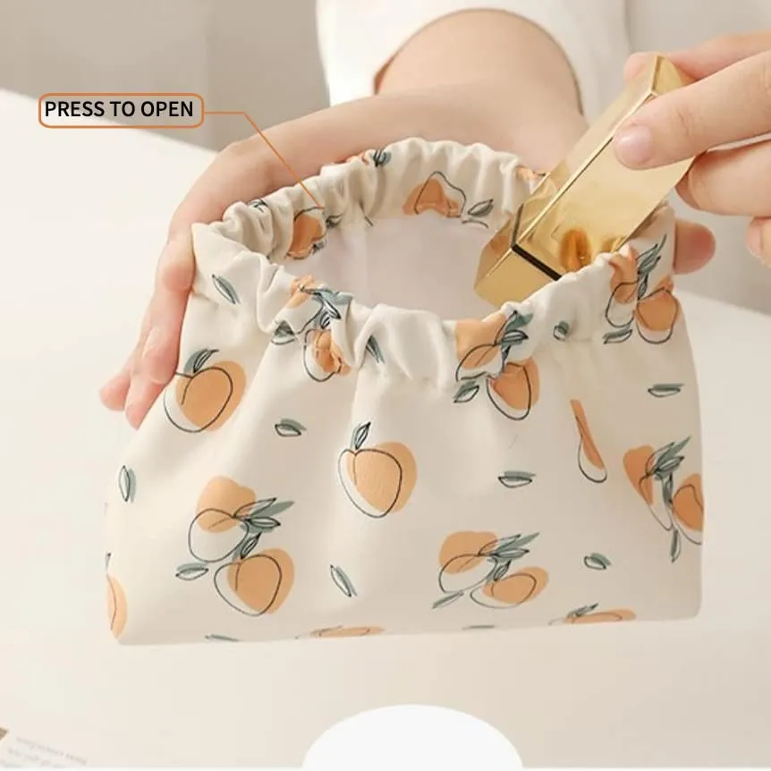 ALTALIVA Canvas Makeup Bags Cosmetic Bag for Women Travel Toiletry Bag Accessories Organizer (Pink Peach)