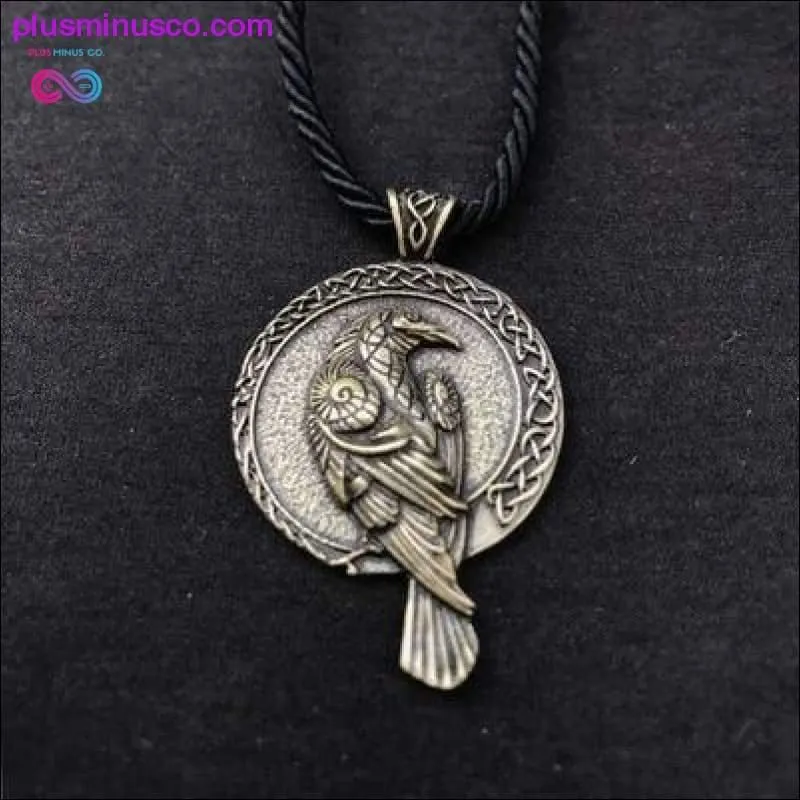 Antiquing Double sided Rune Norse Talisman Viking Raven