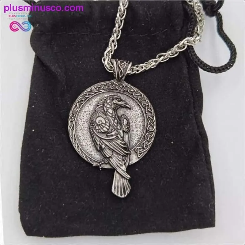 Antiquing Double sided Rune Norse Talisman Viking Raven