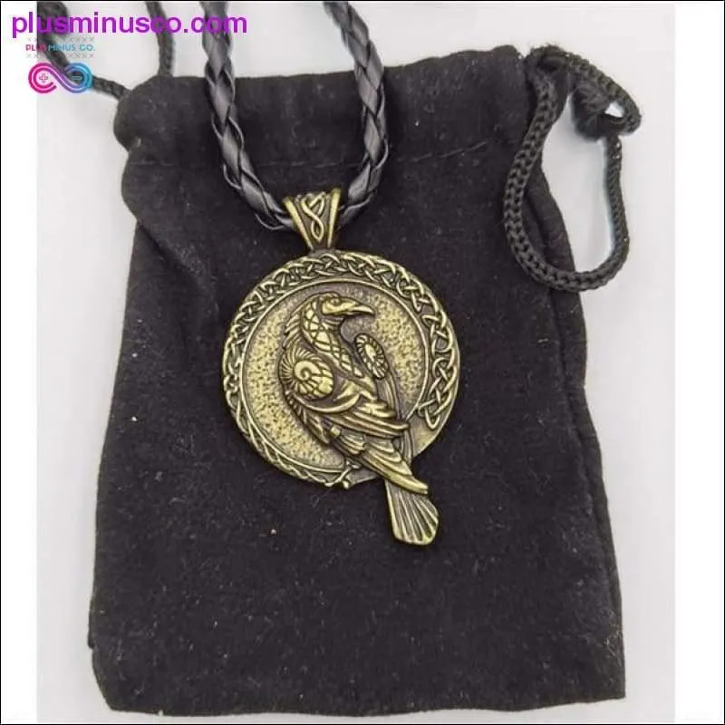 Antiquing Double sided Rune Norse Talisman Viking Raven