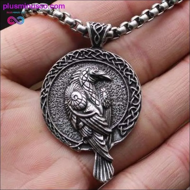 Antiquing Double sided Rune Norse Talisman Viking Raven
