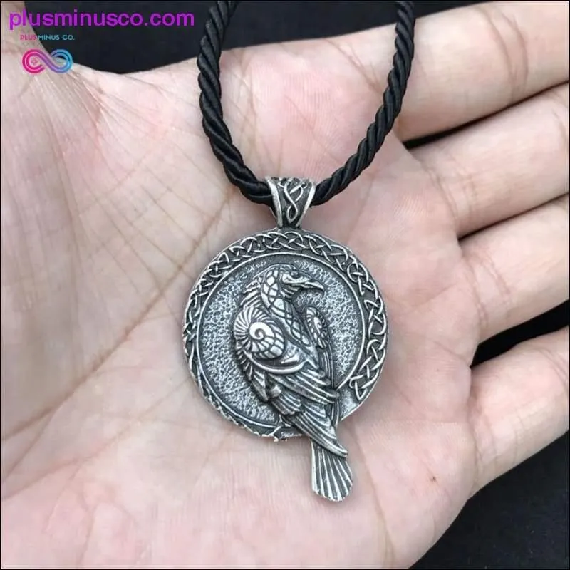 Antiquing Double sided Rune Norse Talisman Viking Raven