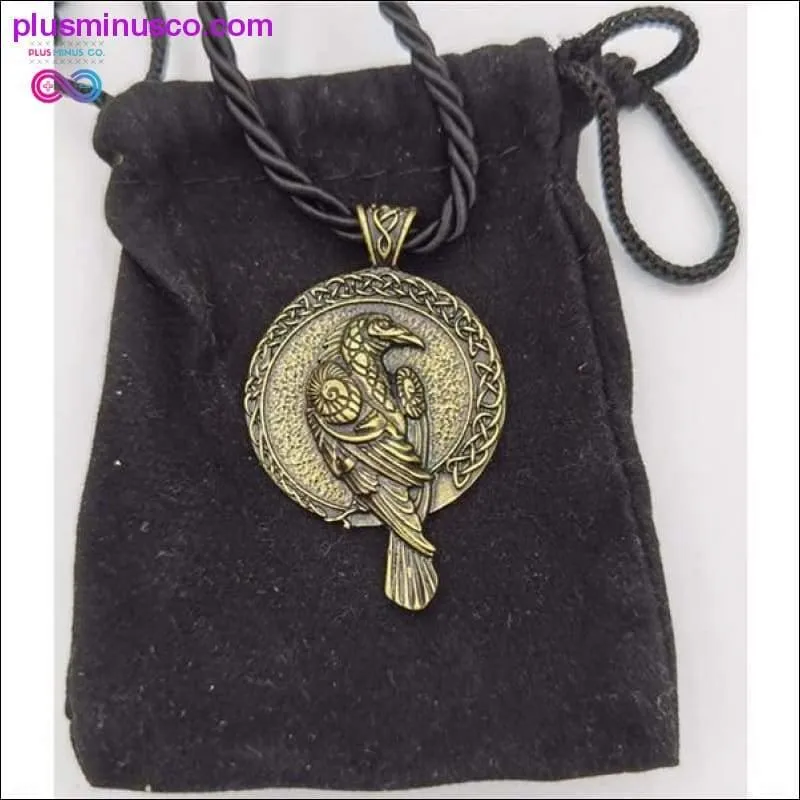 Antiquing Double sided Rune Norse Talisman Viking Raven
