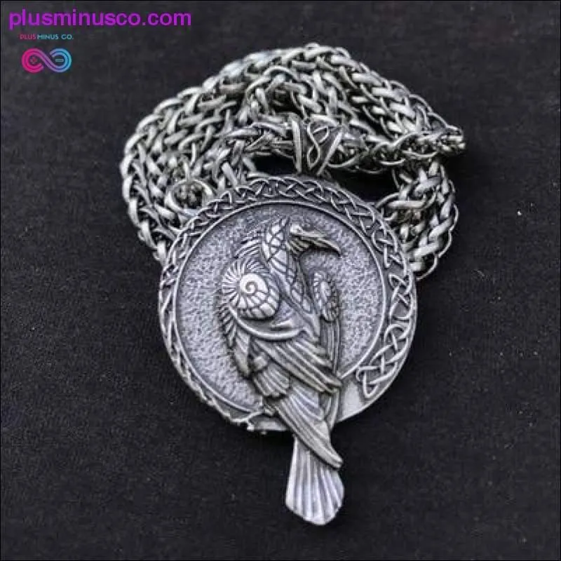 Antiquing Double sided Rune Norse Talisman Viking Raven