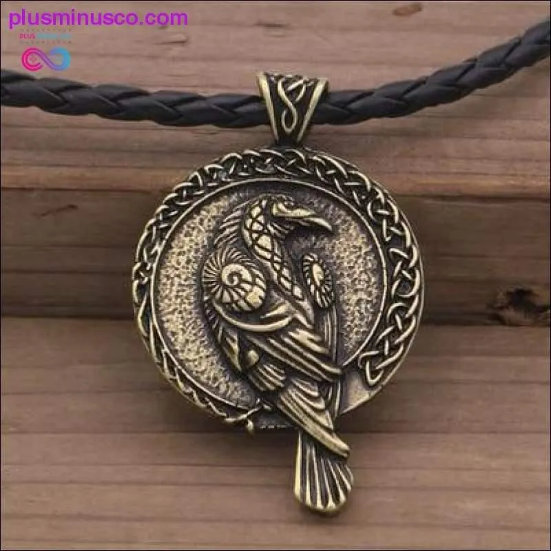 Antiquing Double sided Rune Norse Talisman Viking Raven