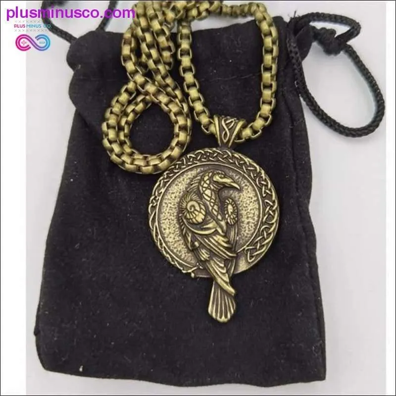Antiquing Double sided Rune Norse Talisman Viking Raven