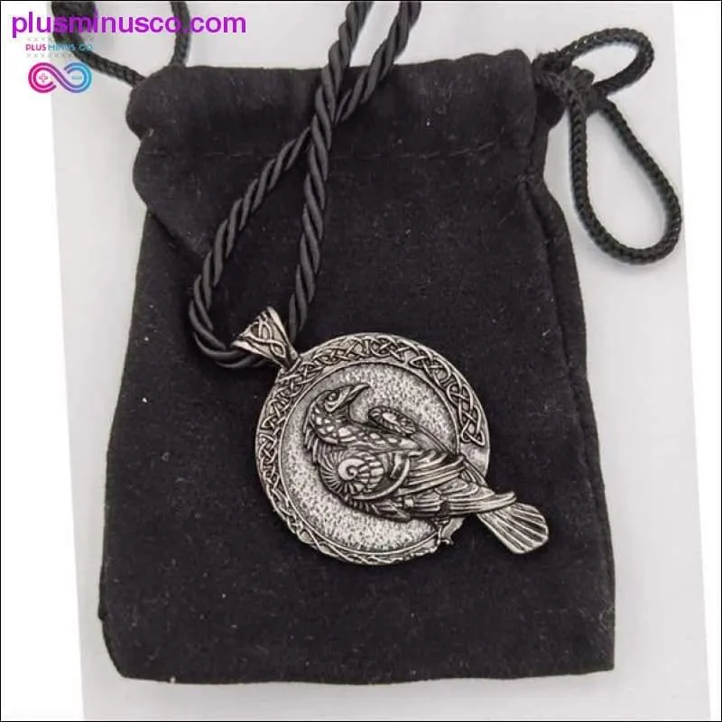 Antiquing Double sided Rune Norse Talisman Viking Raven