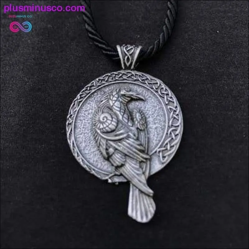 Antiquing Double sided Rune Norse Talisman Viking Raven