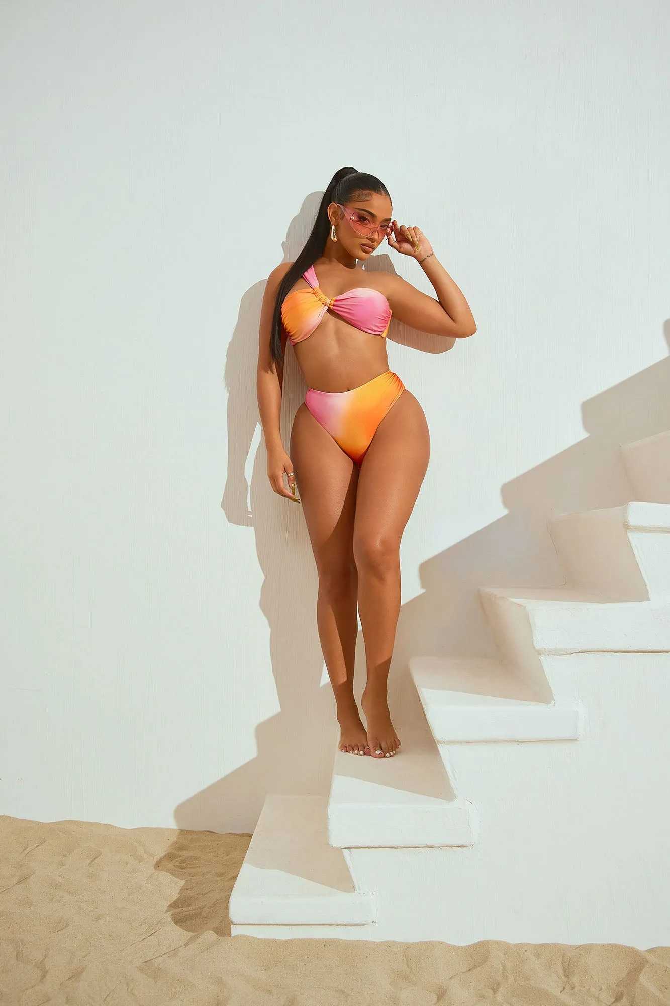 As The Sun Sets 2 Piece Bikini - Pink/combo