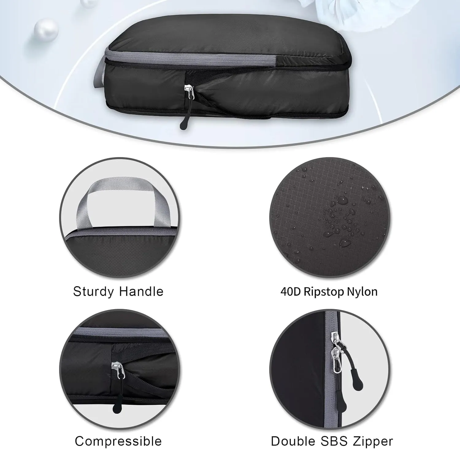 BAGAIL 5 Set/6 Set Ultralight Compression Packing Cubes Travel Accessories Expandable Packing Organizers