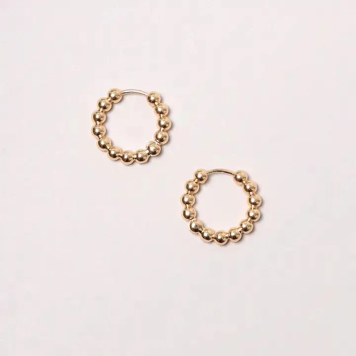 Ball Hoop Huggie Earrings