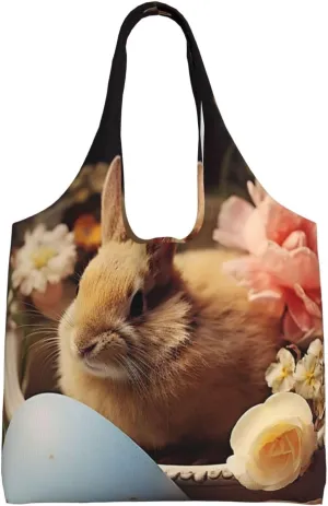 Best Easter wishes Canvas Tote Bag Aesthetic Large Shoulder Bags Reusable Shopping Bags for Women Grocery Bag Purse