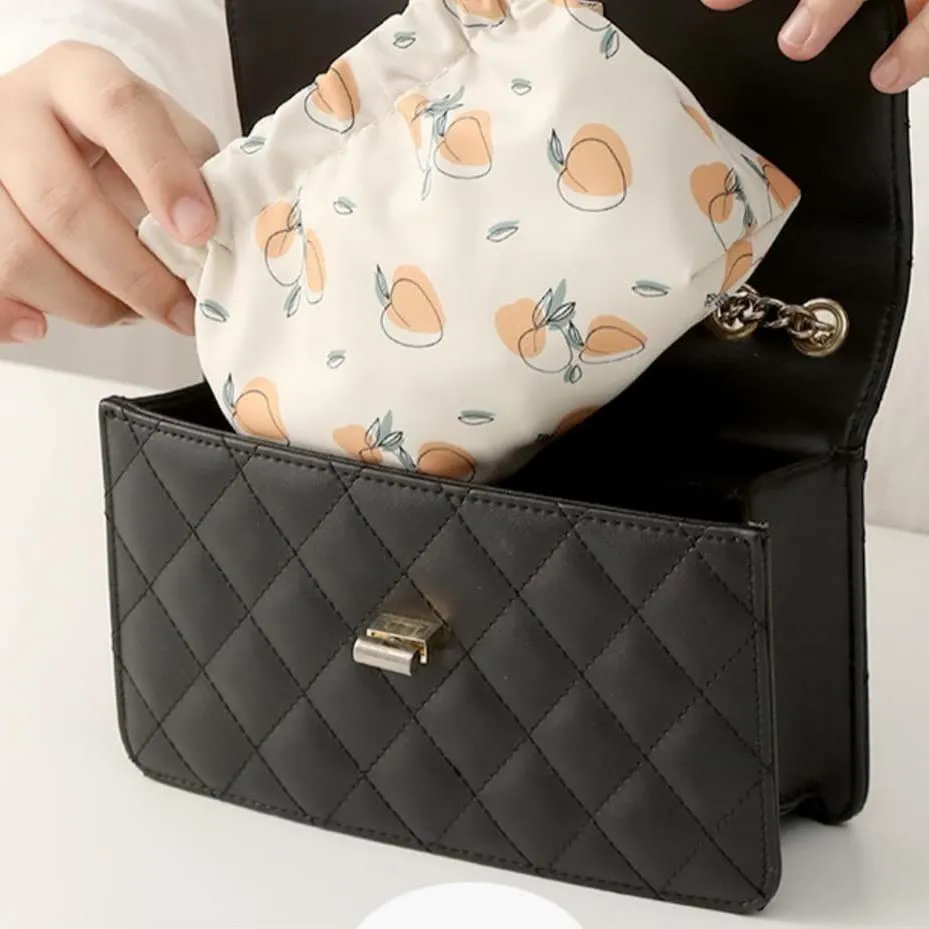 Canvas Makeup Bags Cosmetic Bag for Women Travel Toiletry Bag Accessories Organizer (Beige Blue Orange)