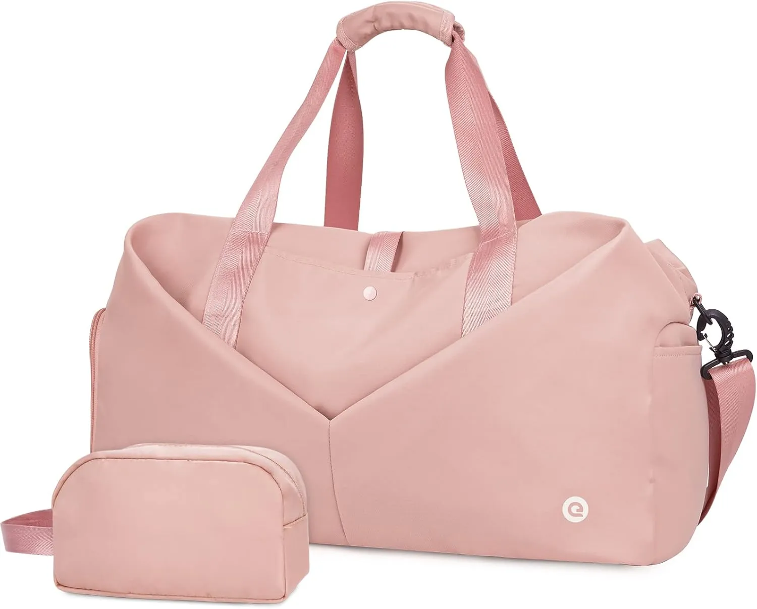 Ceneda 20" Gym Duffel Bag with Wet Pocket Shoes Compartment Portable Overnight Weekender Bag Travel bag Yoga Bag for Women (Light pink)