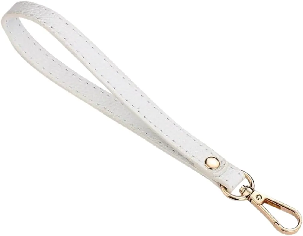 Chic Vegan Leather Short Wristlet Strap Gold Hook Clasp Chain Purse Accessories Handbag Clutch Wallet