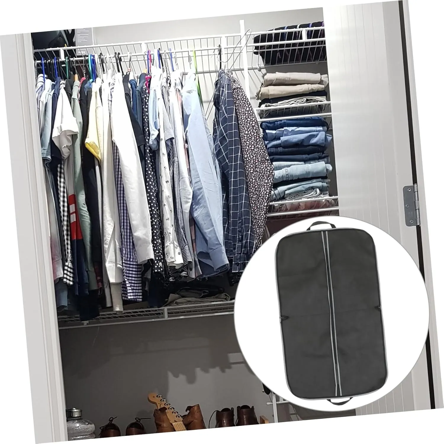 Ciieeo Business Folding Bag Hanging Garment Bag for Women Suit Cover Household Clothes Protector Case Random Color