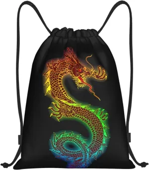 Cool Dragons Drawstring Bags Sports Bags Drawstring Backpack for Women Men Beach Yoga Swimming