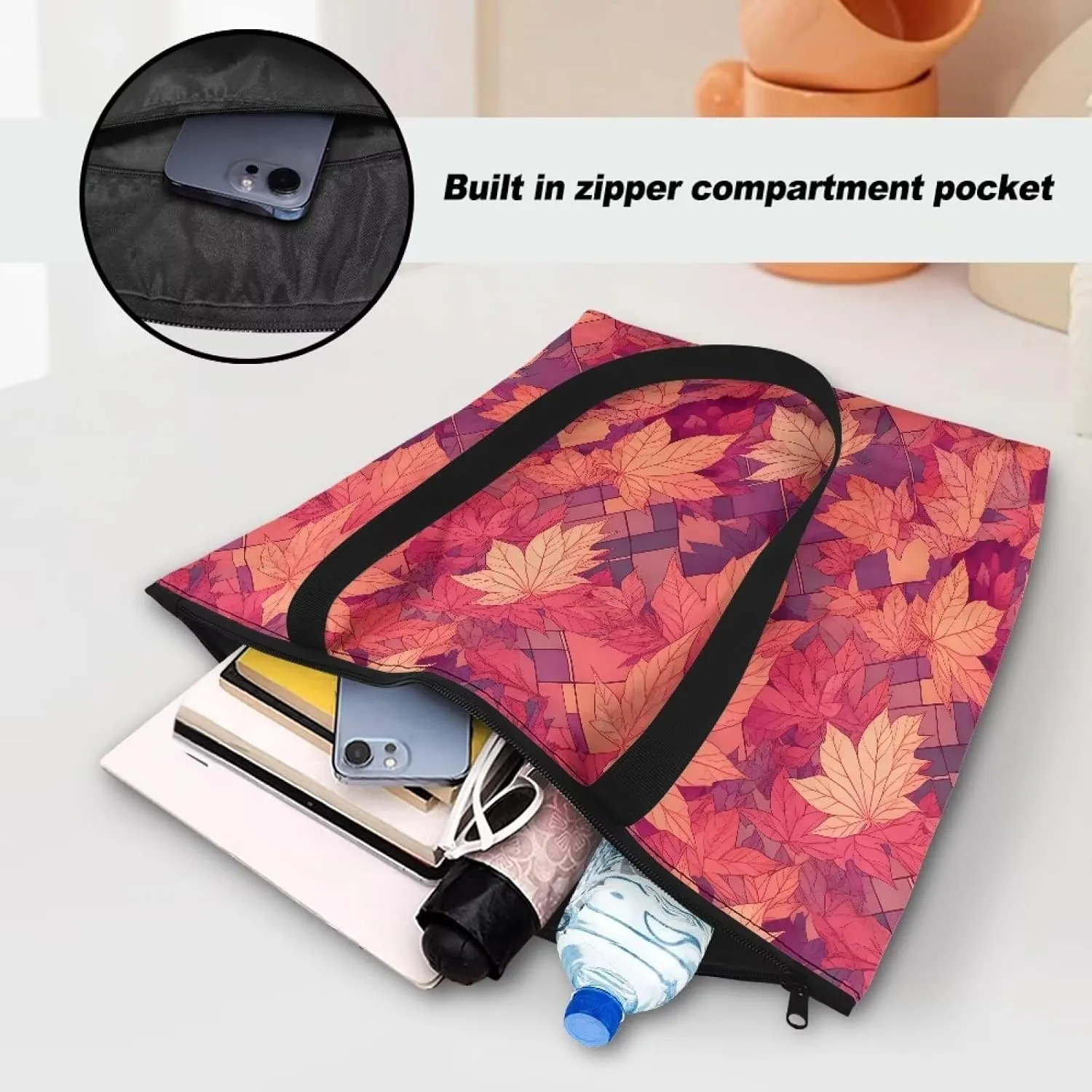 Corgi Dog Foldable Tote Bags, Daisy Flower Plum Blossom Handbag, Ethnic Tribal Stripe Reusable Paper Commute Bag
