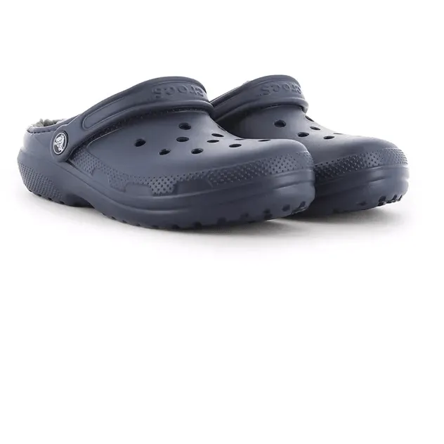 Crocs Kids Classic Lined Clog Navy/Charcoal