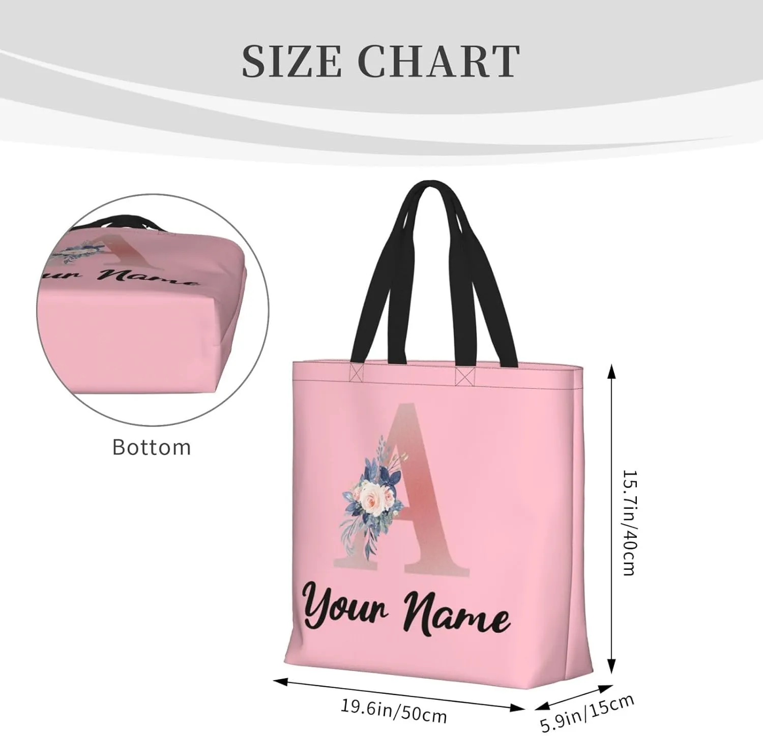 Custom Tote Bags for Women with Image Text logo, Personalized Tote Bag Gifts for Mom Teachers, Customized Handmade Totes