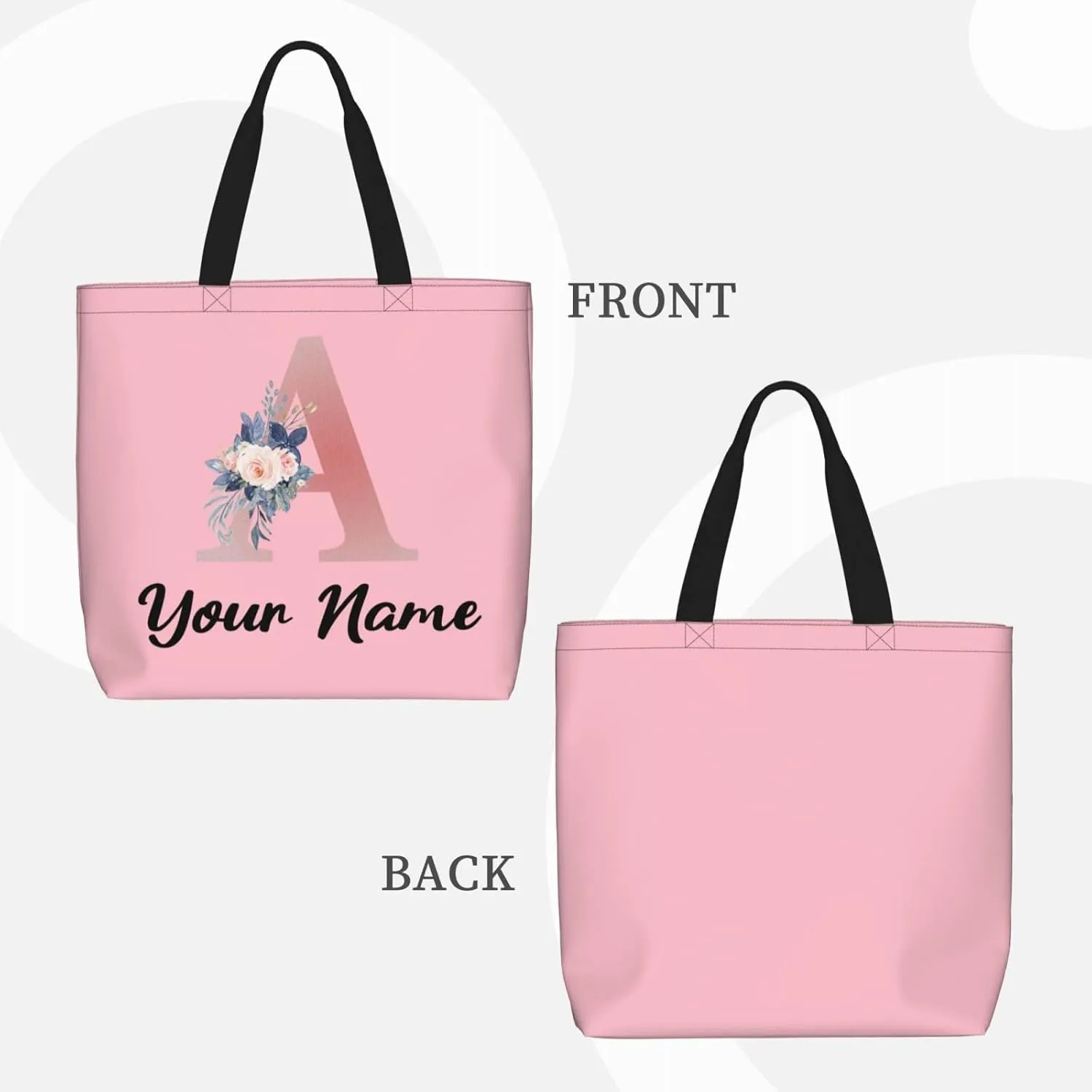 Custom Tote Bags for Women with Image Text logo, Personalized Tote Bag Gifts for Mom Teachers, Customized Handmade Totes