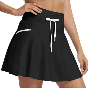 DDAPJ pyju Women's High Waisted Swim Skirt Tummy Control Tankini Swimsuit Skort Bathing Suit Bottoms with Zipper Pocket