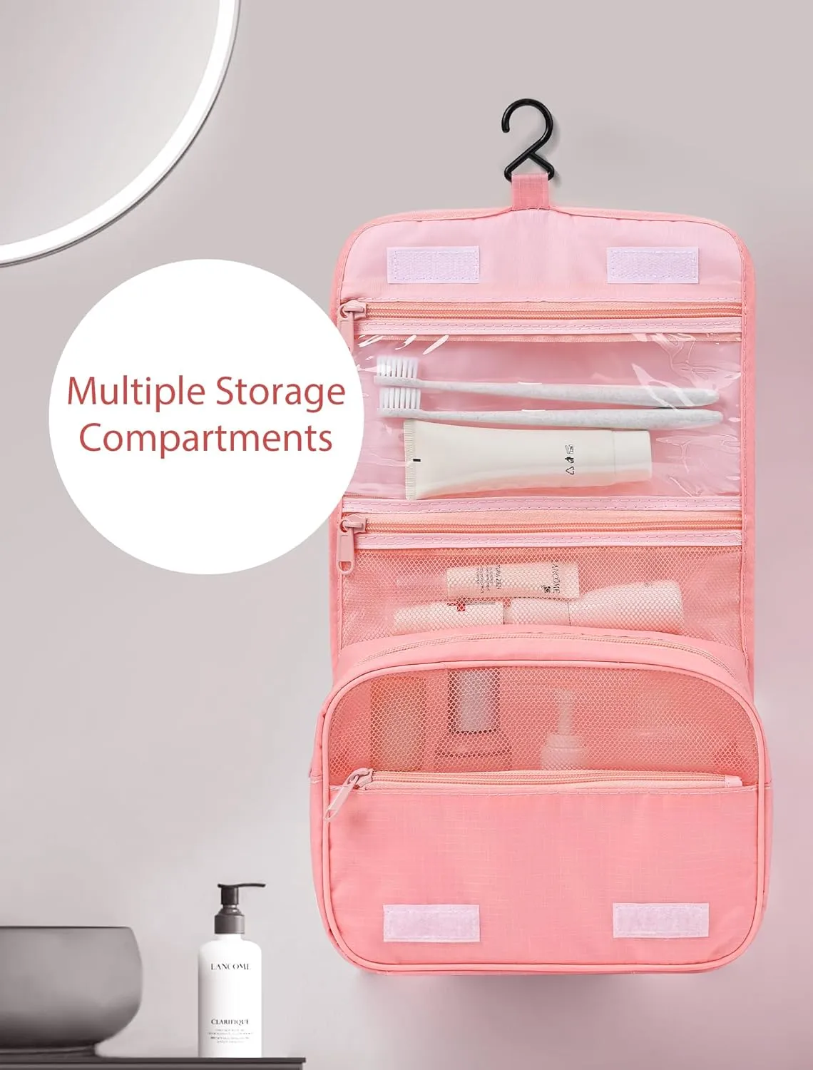DIMJ Packing Cubes 8 Pcs - Travel Cubes for Suitcase Lightweight Travel Essential Bag with Large Toiletries Bag for Clothes Shoes Cosmetics Toiletries (Pink)