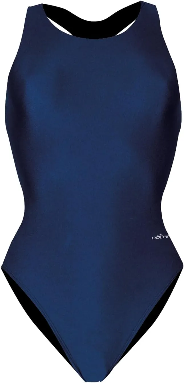 Dolfin Swimwear Athletic One Piece Swimsuit - Pro Racerback Straps and Keyhole Back for Training, Sports, and Fitness