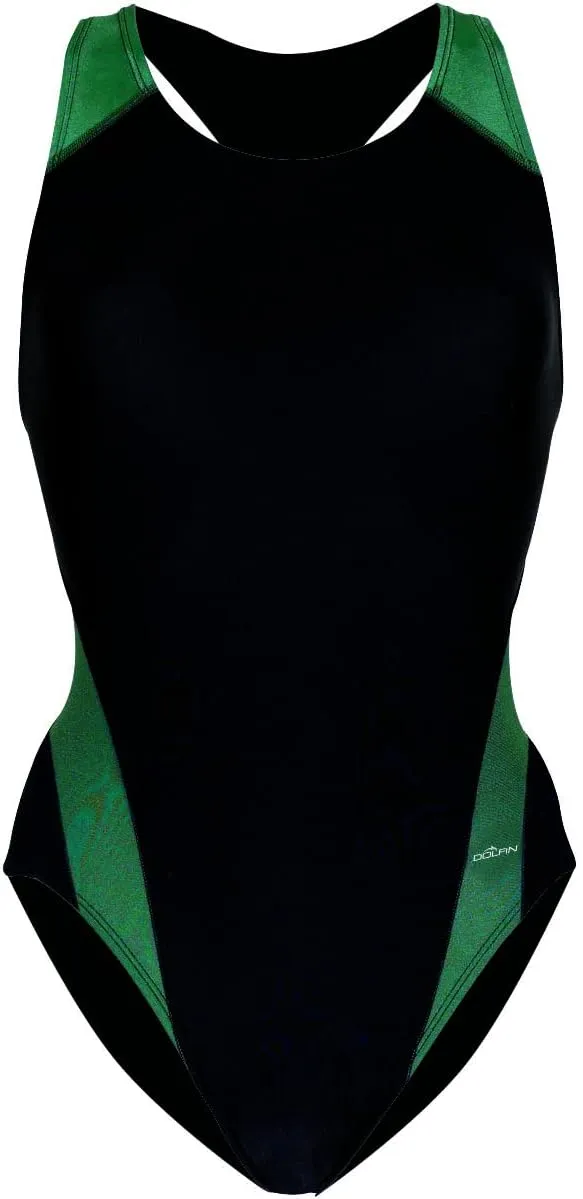 Dolfin Swimwear Athletic One Piece Swimsuit - Pro Racerback Straps and Keyhole Back for Training, Sports, and Fitness
