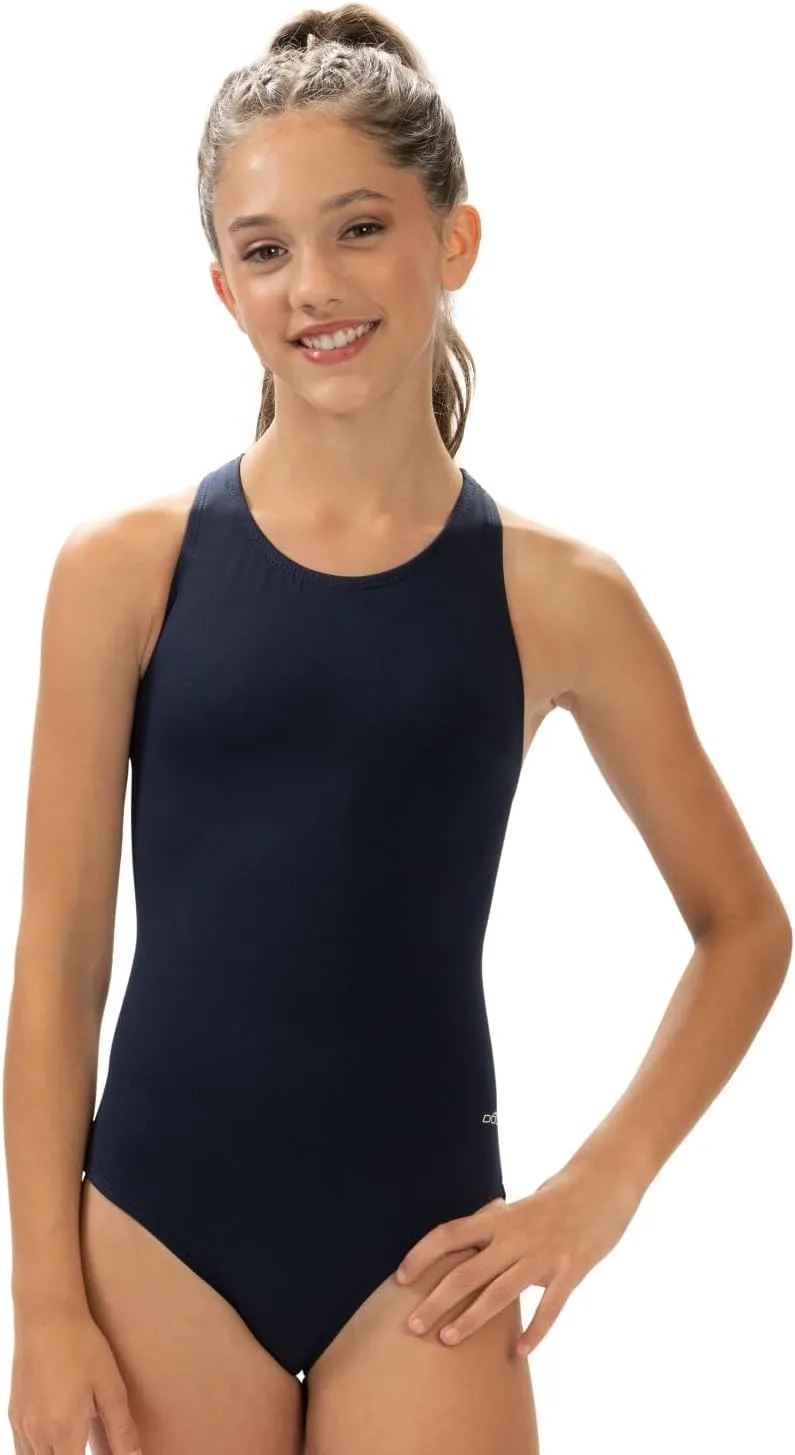 Dolfin Swimwear Athletic One Piece Swimsuit - Pro Racerback Straps and Keyhole Back for Training, Sports, and Fitness