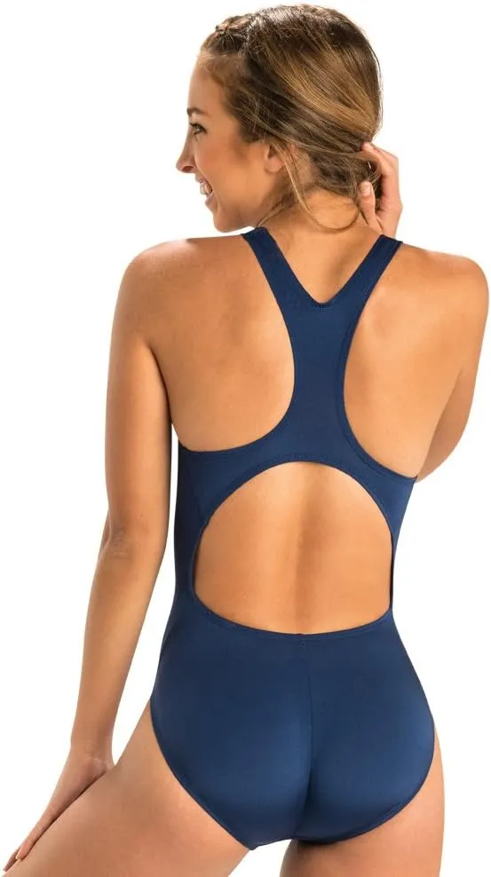 Dolfin Swimwear Athletic One Piece Swimsuit - Pro Racerback Straps and Keyhole Back for Training, Sports, and Fitness