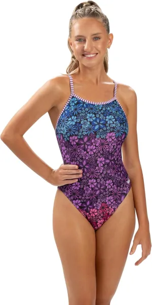 Dolfin Uglies Womens Print One Piece Swimsuit - Athletic Diver Back Practice Suit for Training Sports and Fitness