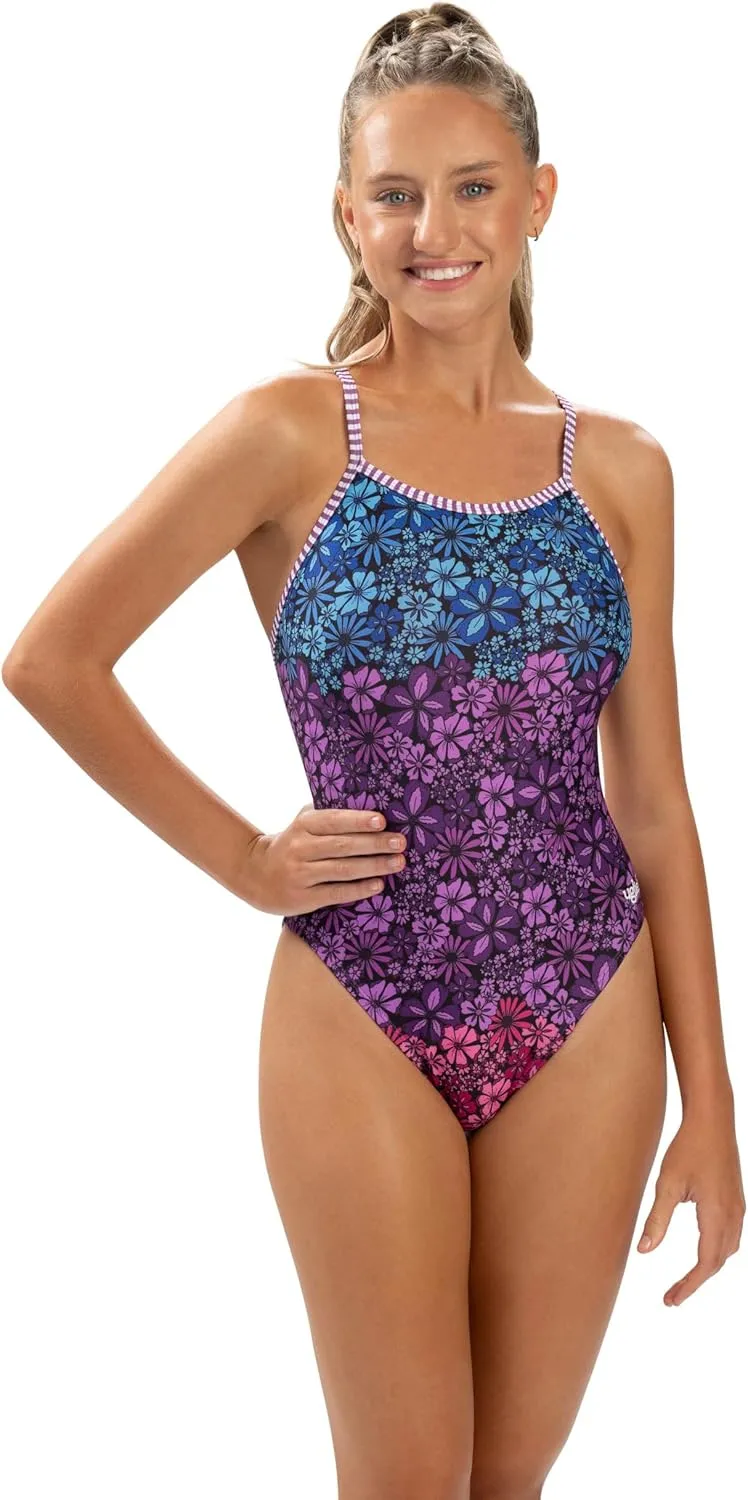 Dolfin Uglies Womens Print One Piece Swimsuit - Athletic Diver Back Practice Suit for Training Sports and Fitness