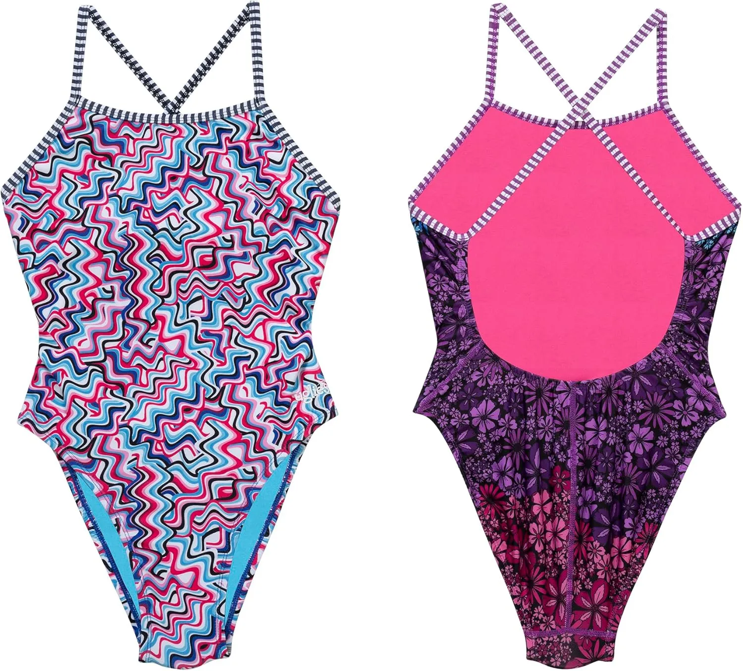 Dolfin Uglies Womens Print One Piece Swimsuit - Athletic Diver Back Practice Suit for Training Sports and Fitness