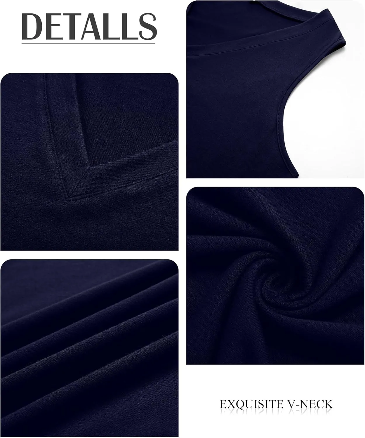 Ficerd 4 Pack Women's Plus Size Tank Tops, Cotton Blend Casual V Neck Sleeveless Shirts Ladies Flowy Dressy Tunics Work Tees