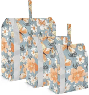 Flowers Butterfly Packing Cubes for Travel 3 Set Luggage Packing Cubes Luggage Accessories for Luggage