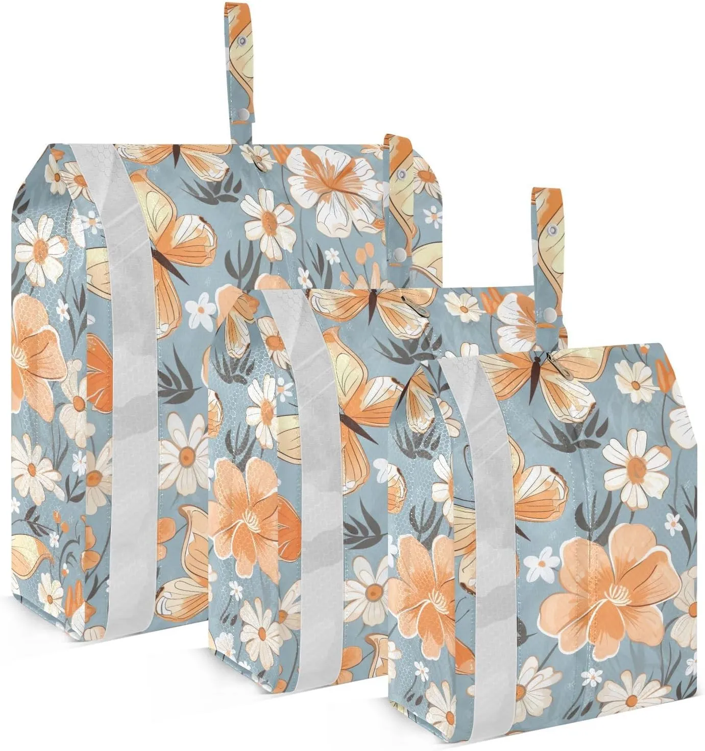 Flowers Butterfly Packing Cubes for Travel 3 Set Luggage Packing Cubes Luggage Accessories for Luggage