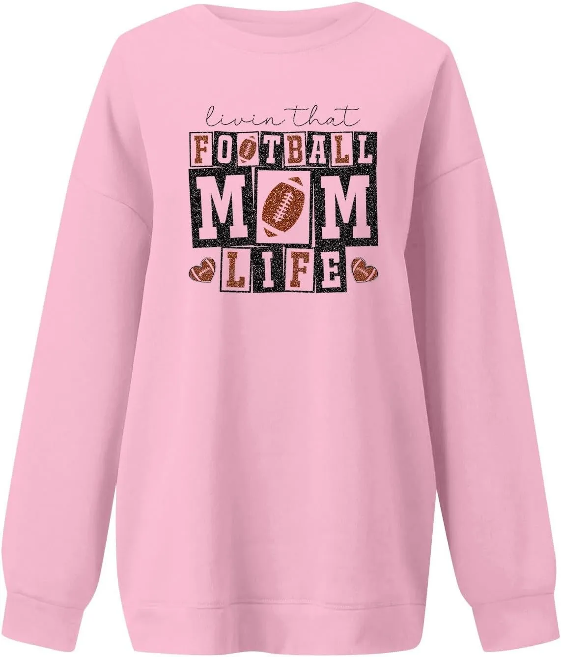 Football Mom Shirt Sunday Long Sleeve Pullover Crewneck Football Game Day Sweatshirt Fall Plus Size Outfits