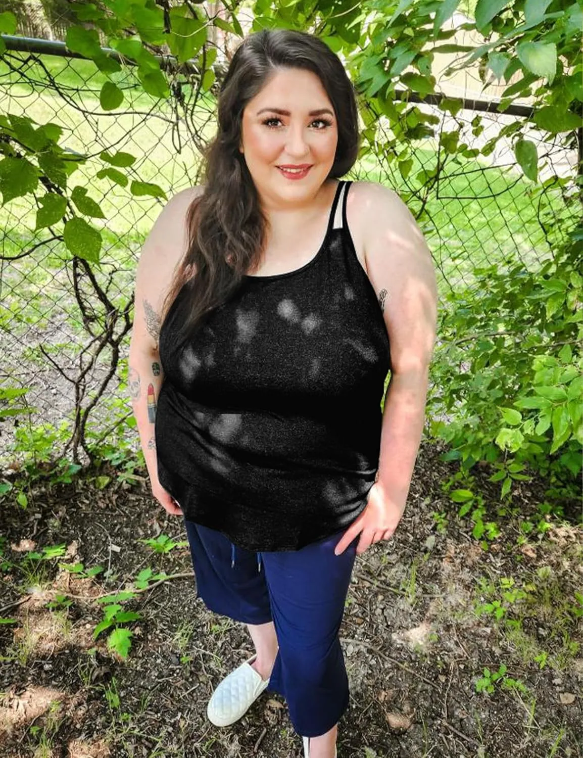 FOREYOND Women's Plus Size Workout Tank Tops Racerback Loose Fit Sport Athletic Tops Yoga Running Summer Shirts