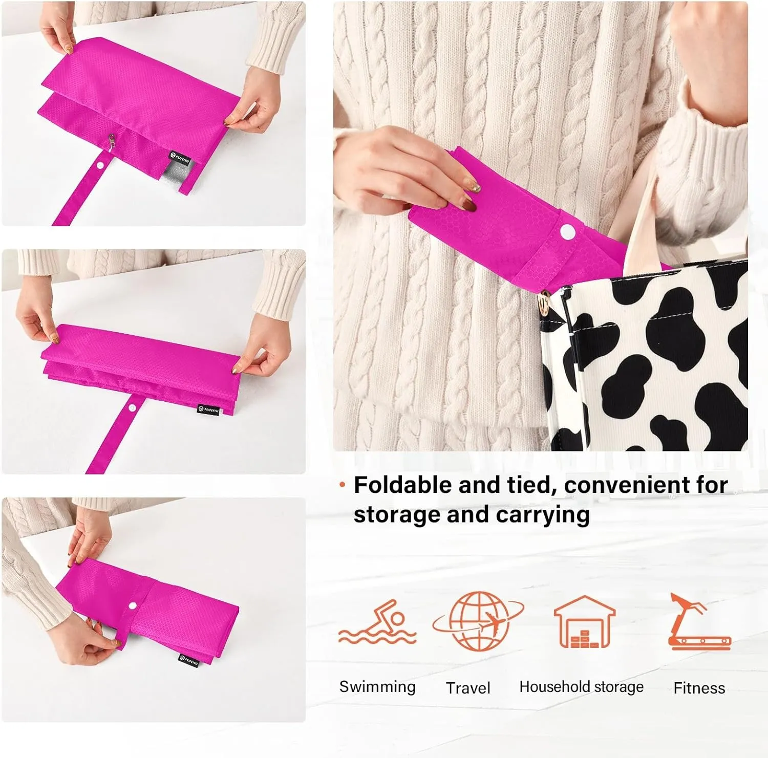 Fuchsia Travel Packing Bags Clothing Underwear Bag Suitcase Organizer Bags Set for Travel Accessories