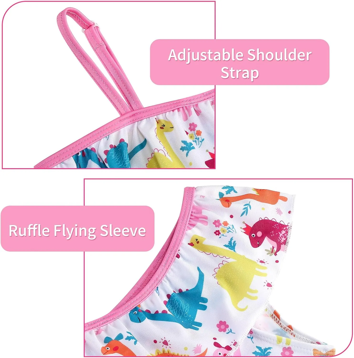 Girls One Piece Swimsuits One Shoulder Ruffle Bathing Suit Swimwear for Summer Hawaiian