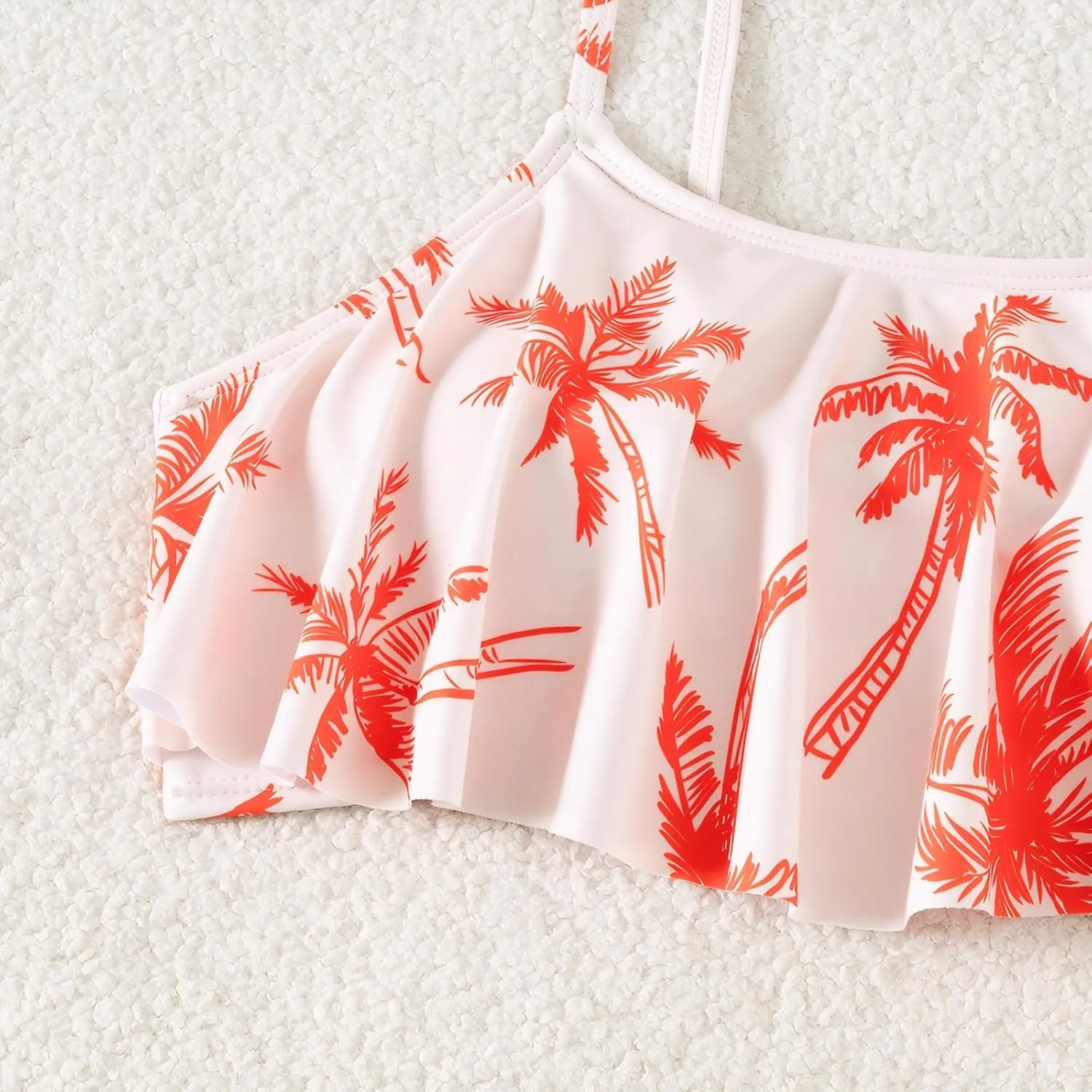 Girls' Swimsuit, Girls Bikini Adjustable Shoulder Strap with Lace Swimsuit Set 7-16Y