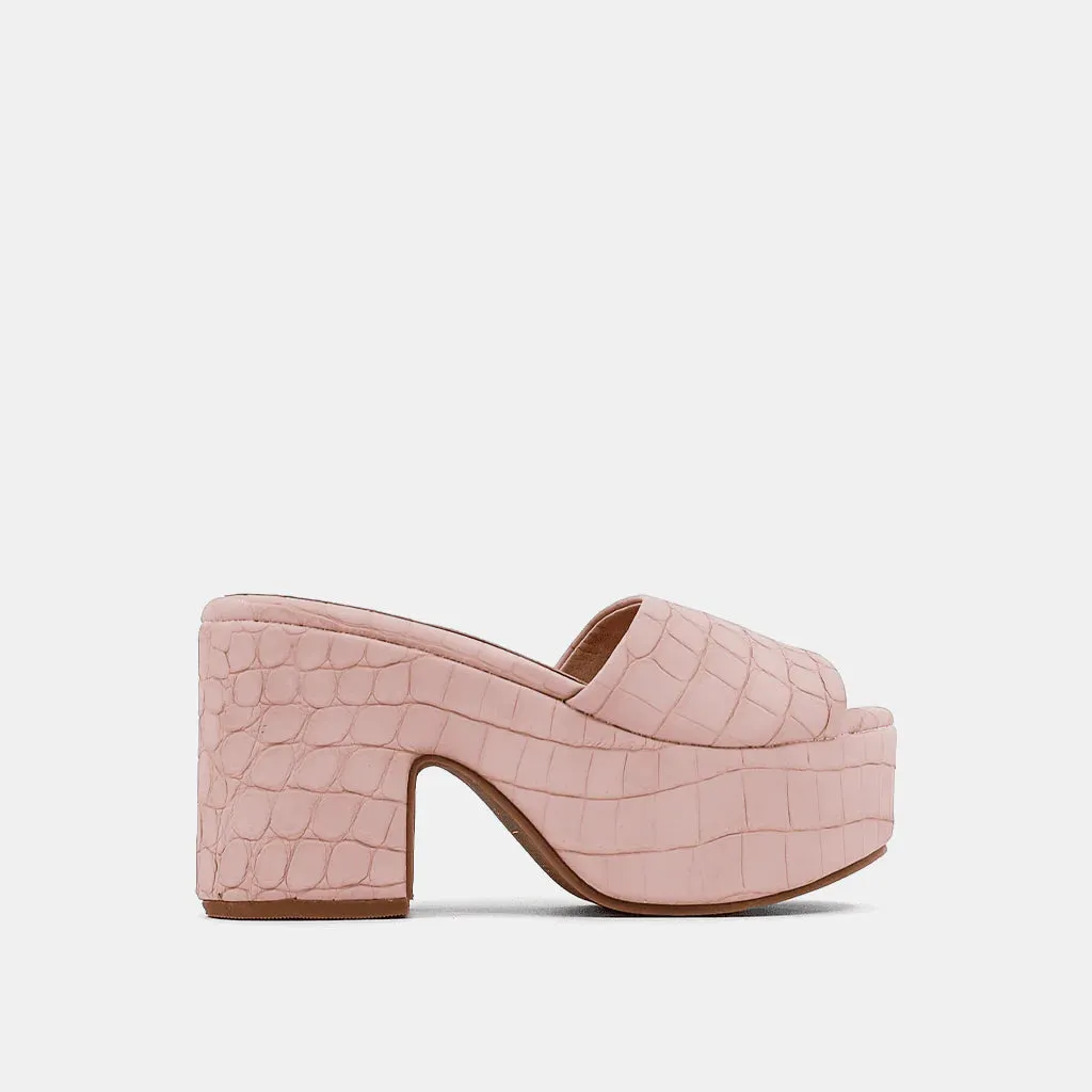 Giza Heel Sandal- Mauve Croc